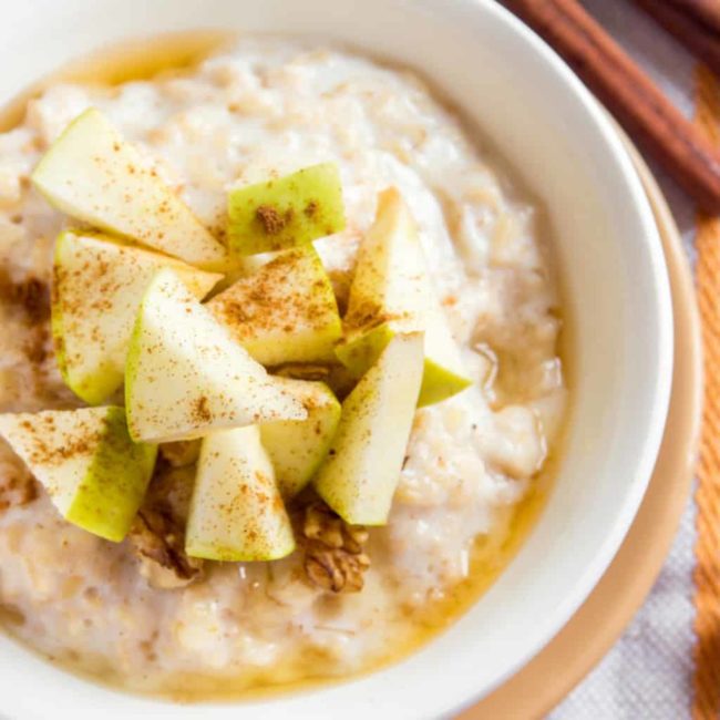 Raw Apple Porridge with Nutrition Key Apple Porridge