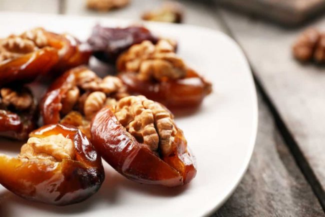 Walnut Stuffed Dates with Nutrition Key Walnut Stuffed Date